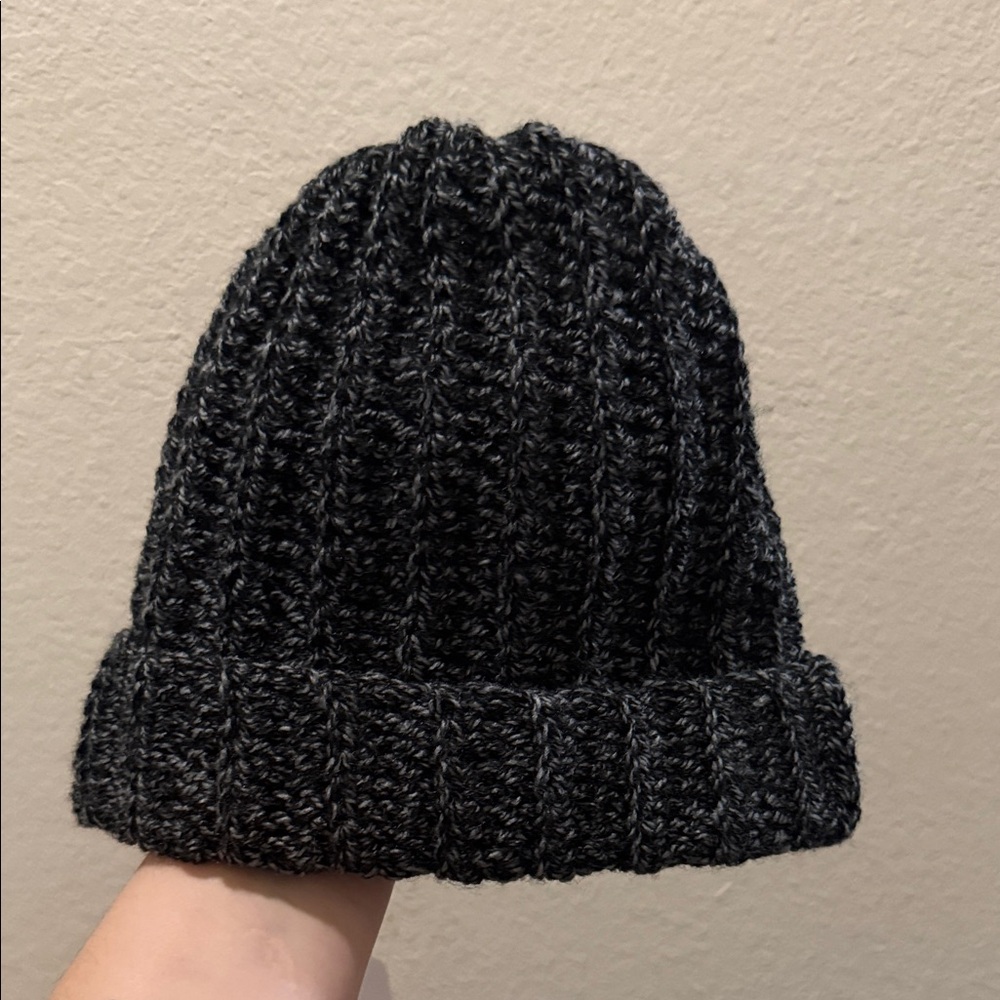 Stylish Black Crocheted Beanie